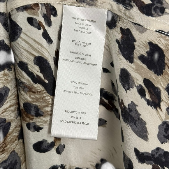 EQUIPMENT FEMME 100% Silk Leopard Print Shirt Dress Size Small - Picture 6 of 7